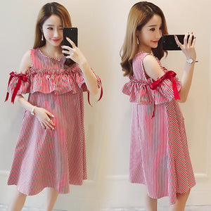 Elevate Your Maternity Style with Our Summer Maternity Nursing Midi Dress Set
