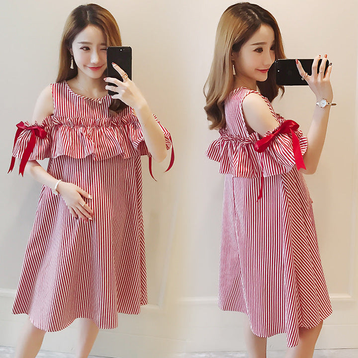 Elevate Your Maternity Style with Our Summer Maternity Nursing Midi Dress Set
